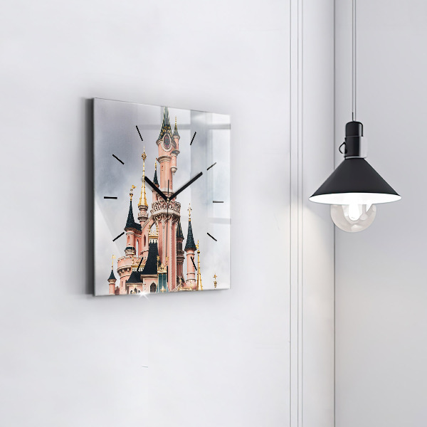 Square glass wall clock Disneyland Paris Castle