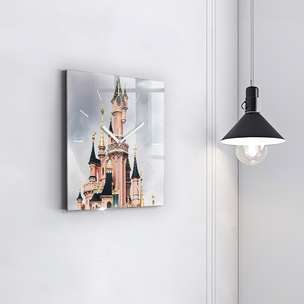Square glass wall clock Disneyland Paris Castle