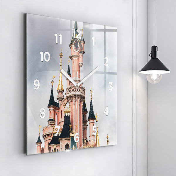 Square glass wall clock Disneyland Paris Castle