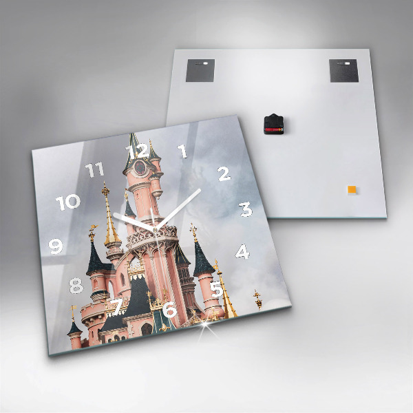 Square glass wall clock Disneyland Paris Castle