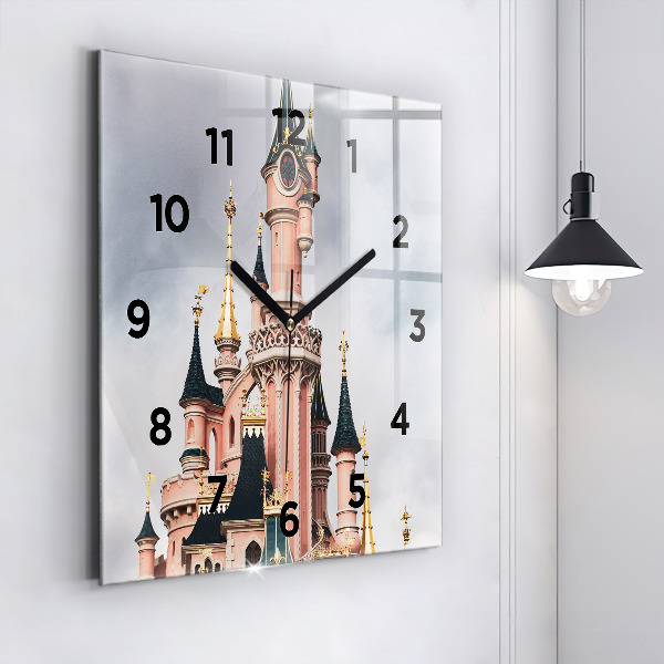 Square glass wall clock Disneyland Paris Castle