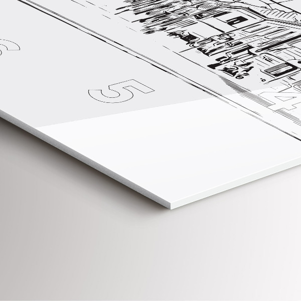 Square glass wall clock Illustration of the city of Poznań