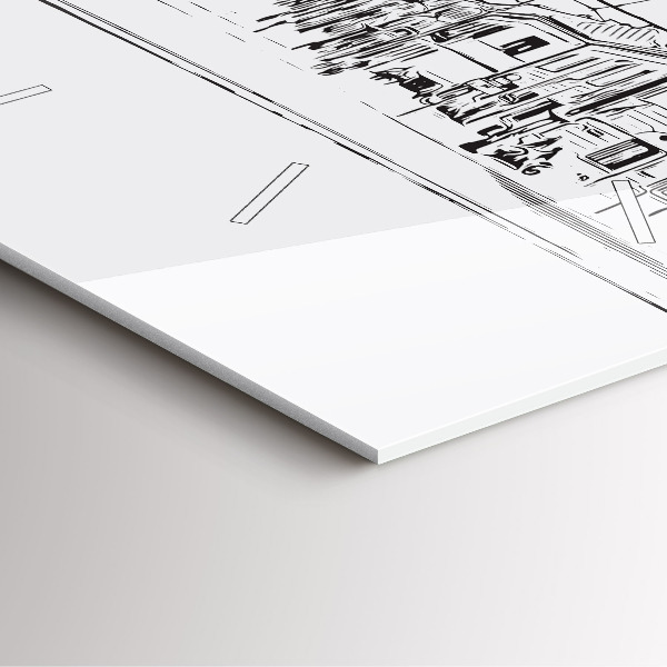 Square glass wall clock Illustration of the city of Poznań