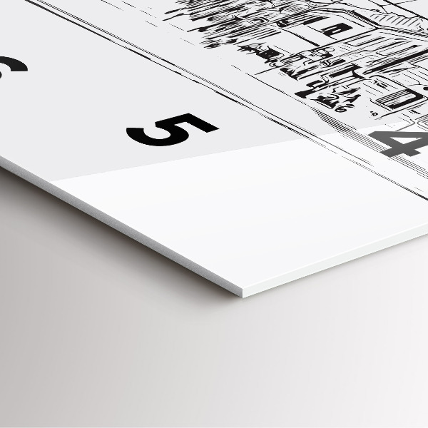 Square glass wall clock Illustration of the city of Poznań