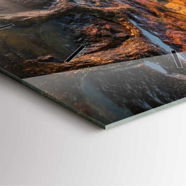Square glass wall clock The Lighthouse and the Baltic Sea
