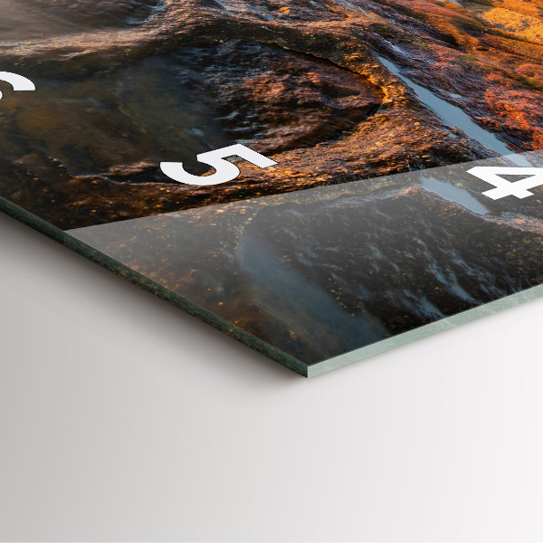 Square glass wall clock The Lighthouse and the Baltic Sea