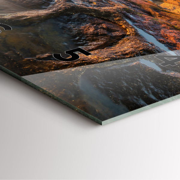 Square glass wall clock The Lighthouse and the Baltic Sea