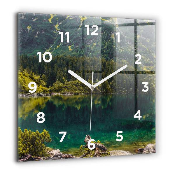 Square glass wall clock Morskie Oko in the Tatra Mountains
