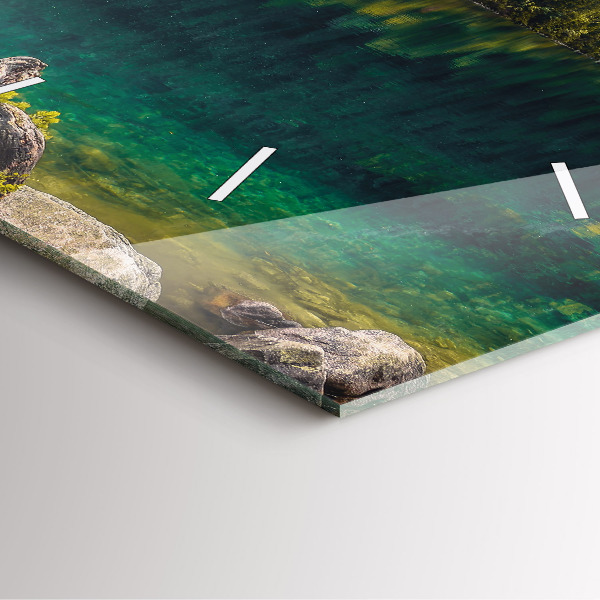 Square glass wall clock Morskie Oko in the Tatra Mountains