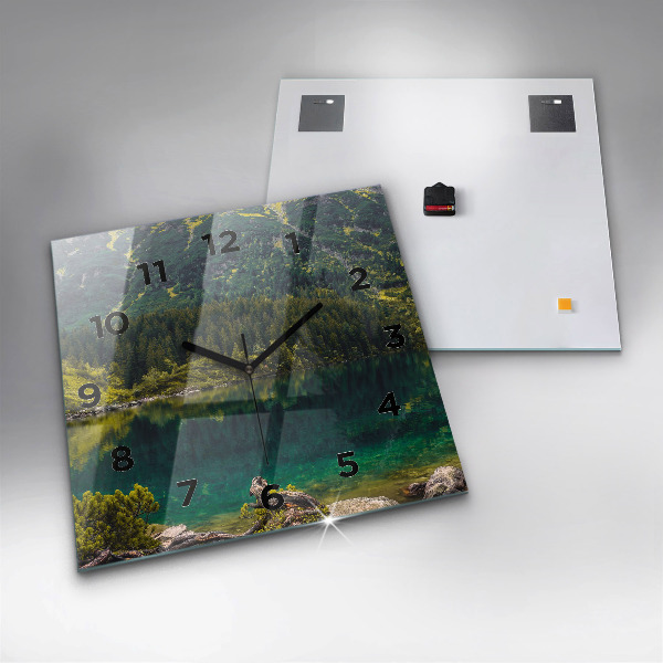 Square glass wall clock Morskie Oko in the Tatra Mountains