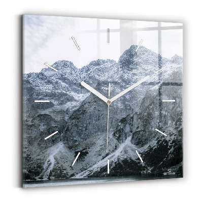 Square glass wall clock Morskie Oko in the Tatra Mountains