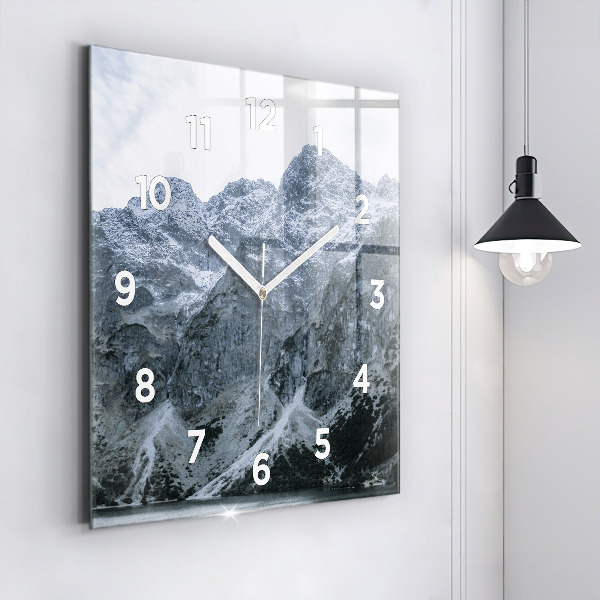 Square glass wall clock Morskie Oko in the Tatra Mountains