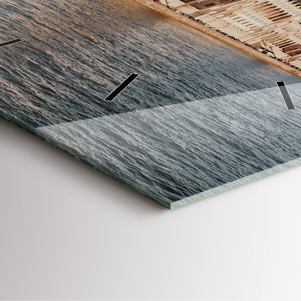 Square glass wall clock Parliament in Budapest