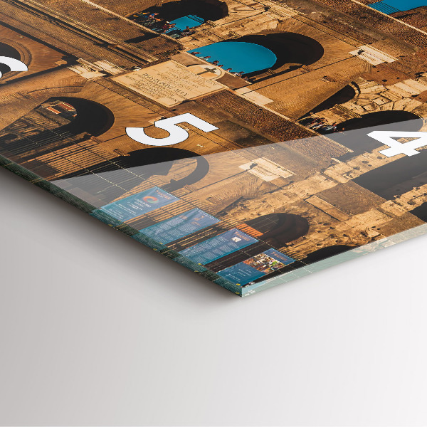 Square glass wall clock The Colosseum in Italy