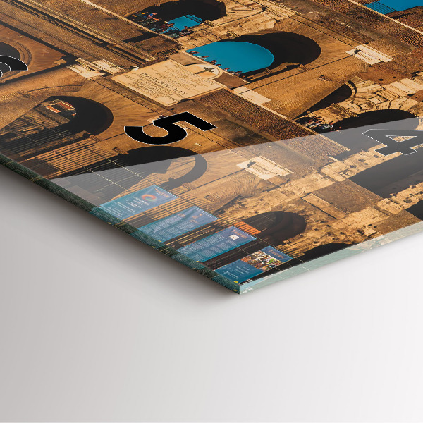 Square glass wall clock The Colosseum in Italy