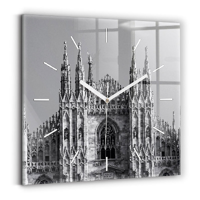 Square glass wall clock Milan Cathedral