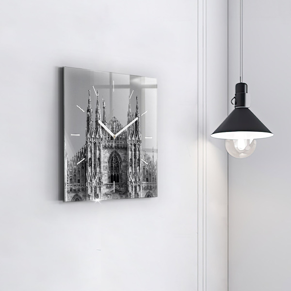 Square glass wall clock Milan Cathedral
