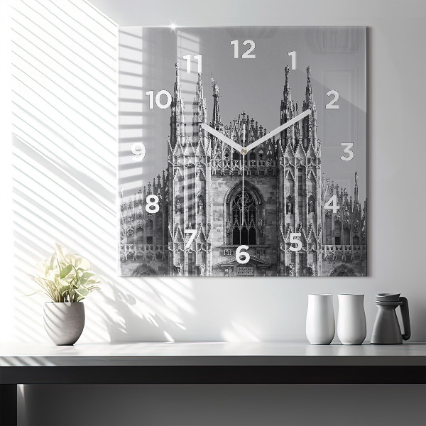 Square glass wall clock Milan Cathedral
