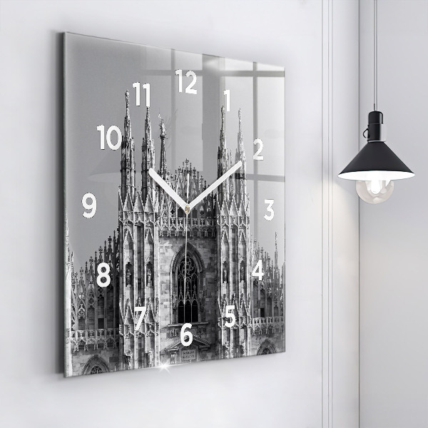 Square glass wall clock Milan Cathedral