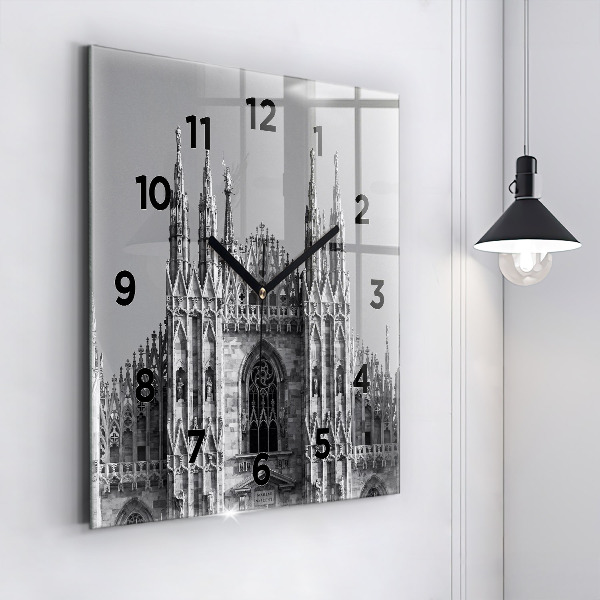 Square glass wall clock Milan Cathedral