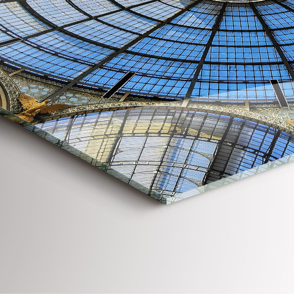 Square glass wall clock Shopping mall in Milan