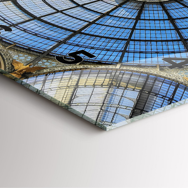 Square glass wall clock Shopping mall in Milan