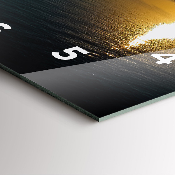Square glass wall clock Sunrise landscape