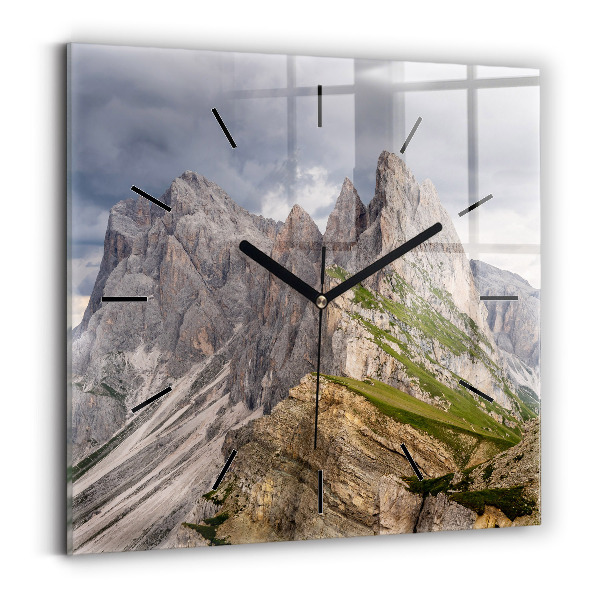Square glass wall clock Rocky Mountains