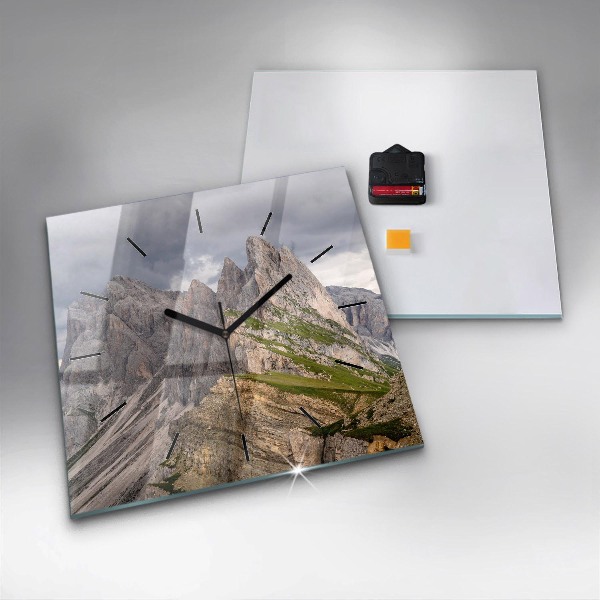 Square glass wall clock Rocky Mountains