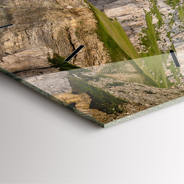 Square glass wall clock Rocky Mountains