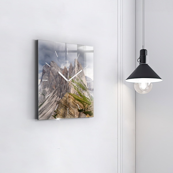 Square glass wall clock Rocky Mountains