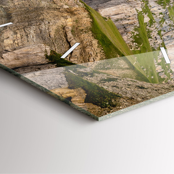 Square glass wall clock Rocky Mountains