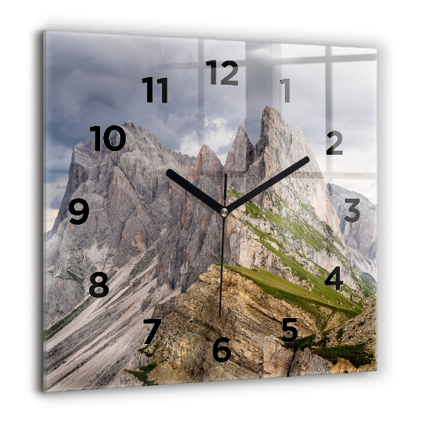 Square glass wall clock Rocky Mountains