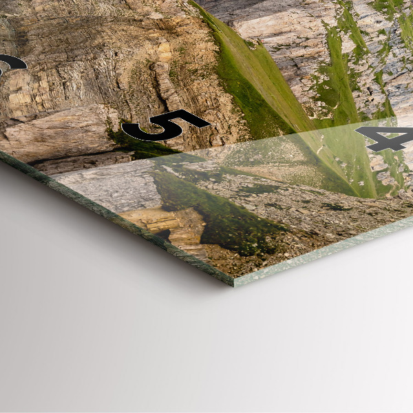 Square glass wall clock Rocky Mountains
