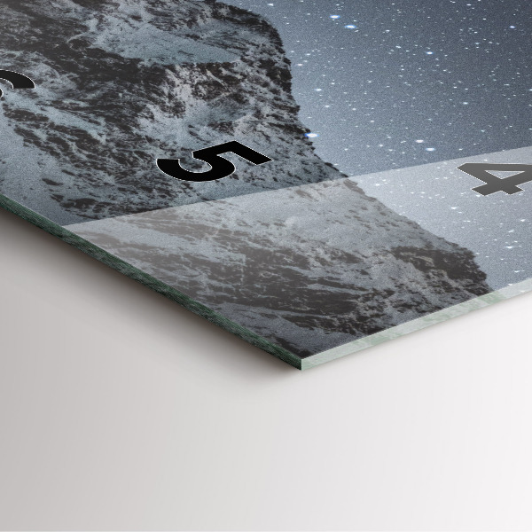 Square glass wall clock Mountain under the stars
