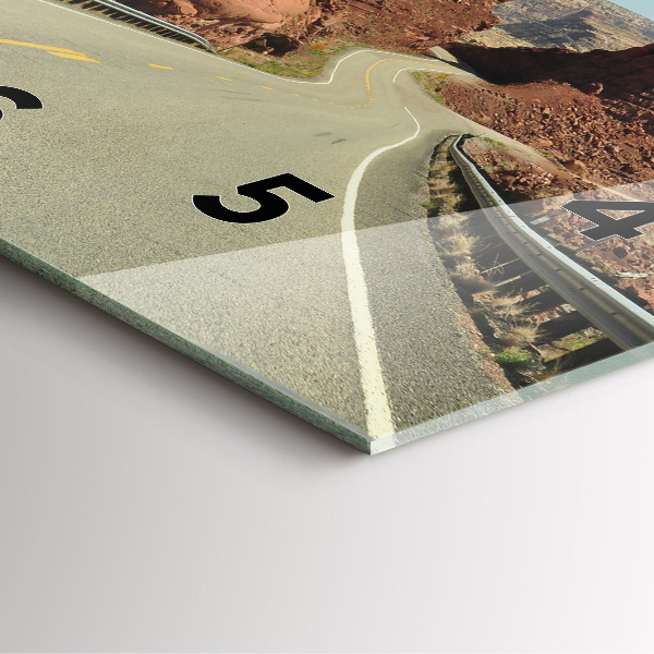 Square glass wall clock Route 66 in the US