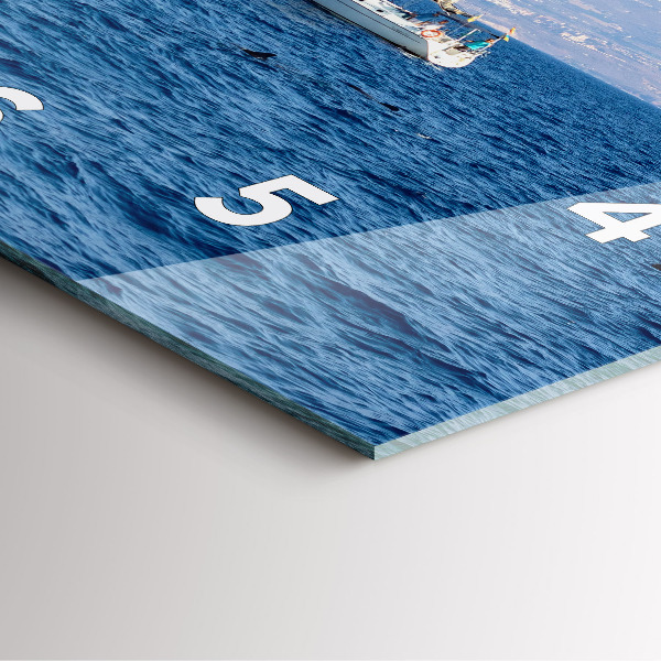 Square glass wall clock Yacht in Tenerife