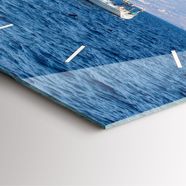 Square glass wall clock Yacht in Tenerife