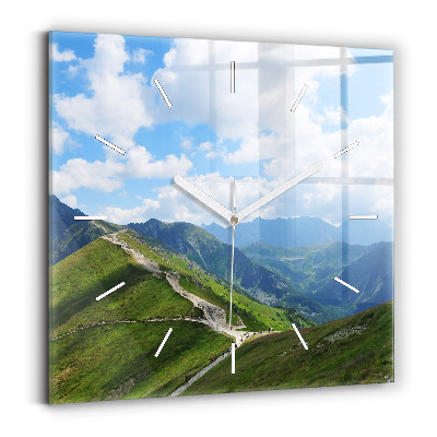 Square glass wall clock Kasprowy Wierch Zakopane