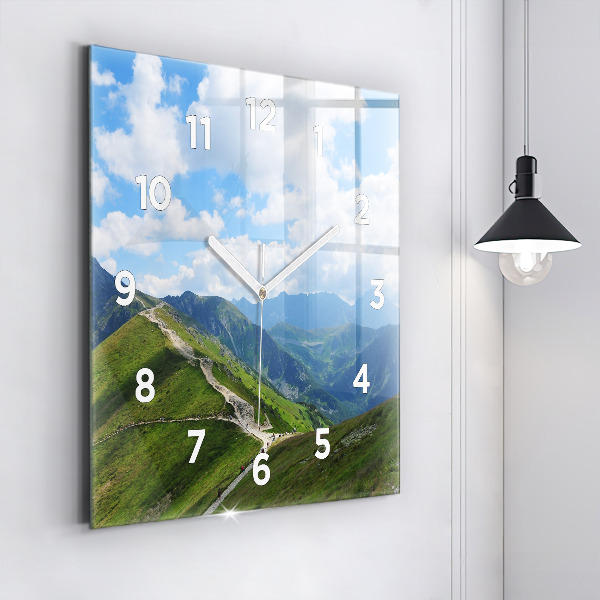Square glass wall clock Kasprowy Wierch Zakopane