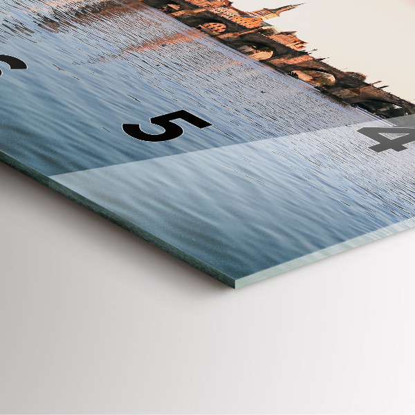 Square glass wall clock Charles Bridge in Prague