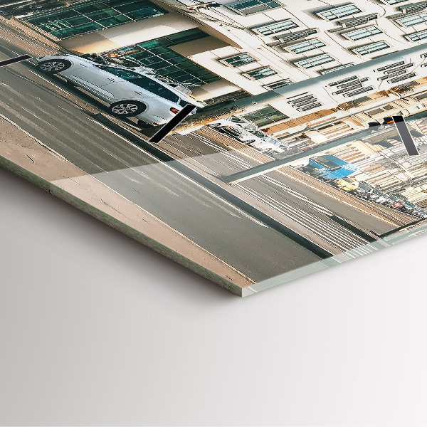 Square glass wall clock Dancing House Prague