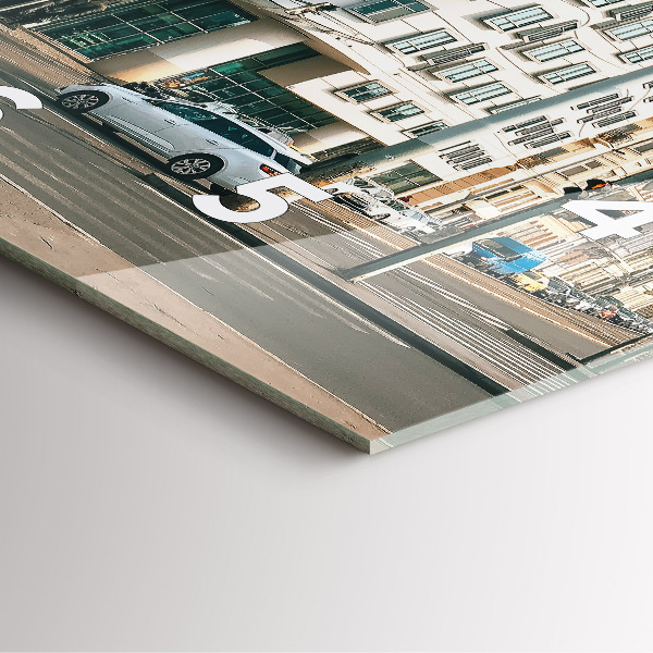 Square glass wall clock Dancing House Prague