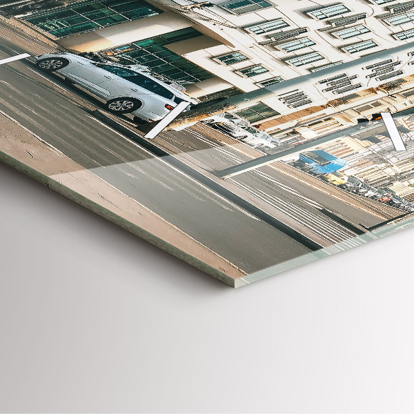 Square glass wall clock Dancing House Prague