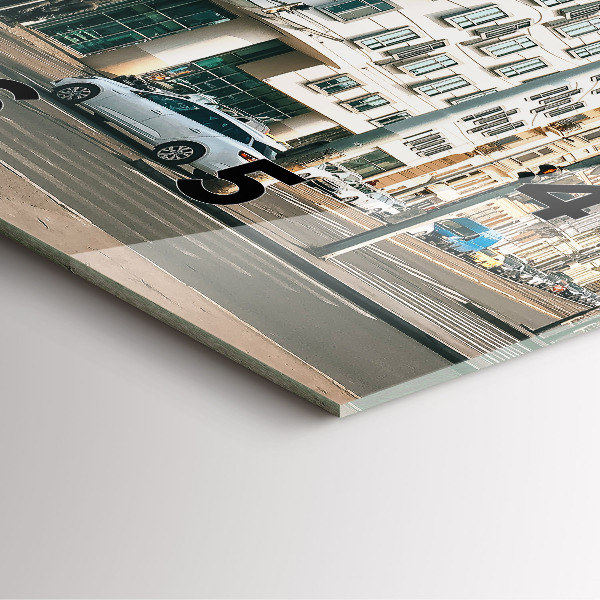 Square glass wall clock Dancing House Prague