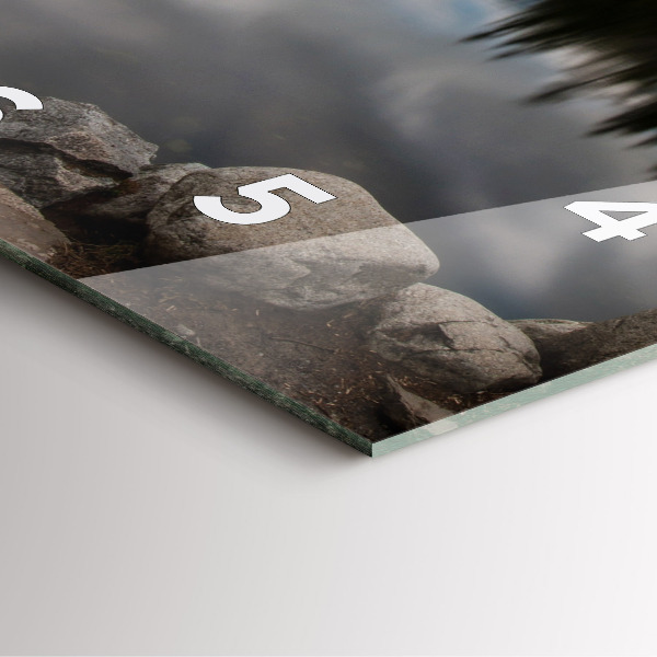 Square glass wall clock High Tatras in Slovakia