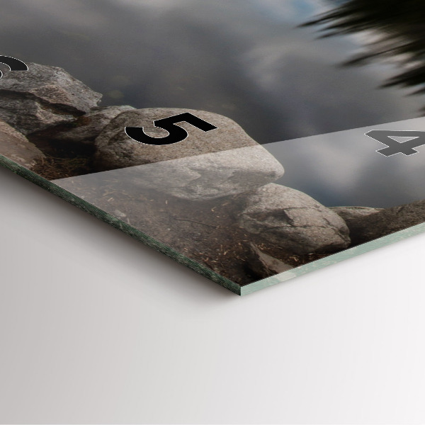 Square glass wall clock High Tatras in Slovakia