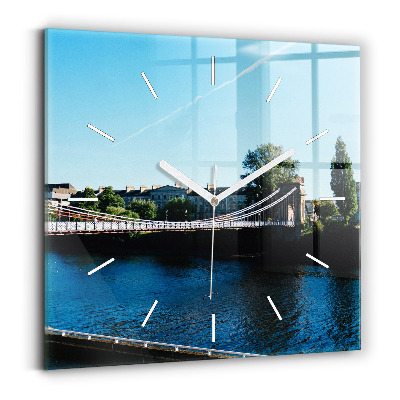 Square glass wall clock Southportland Scotland