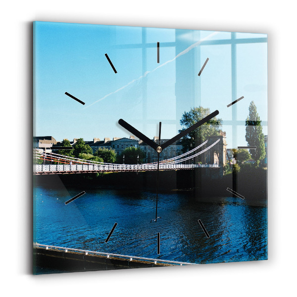 Square glass wall clock Southportland Scotland