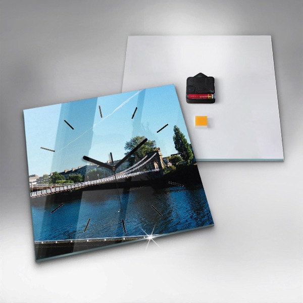 Square glass wall clock Southportland Scotland